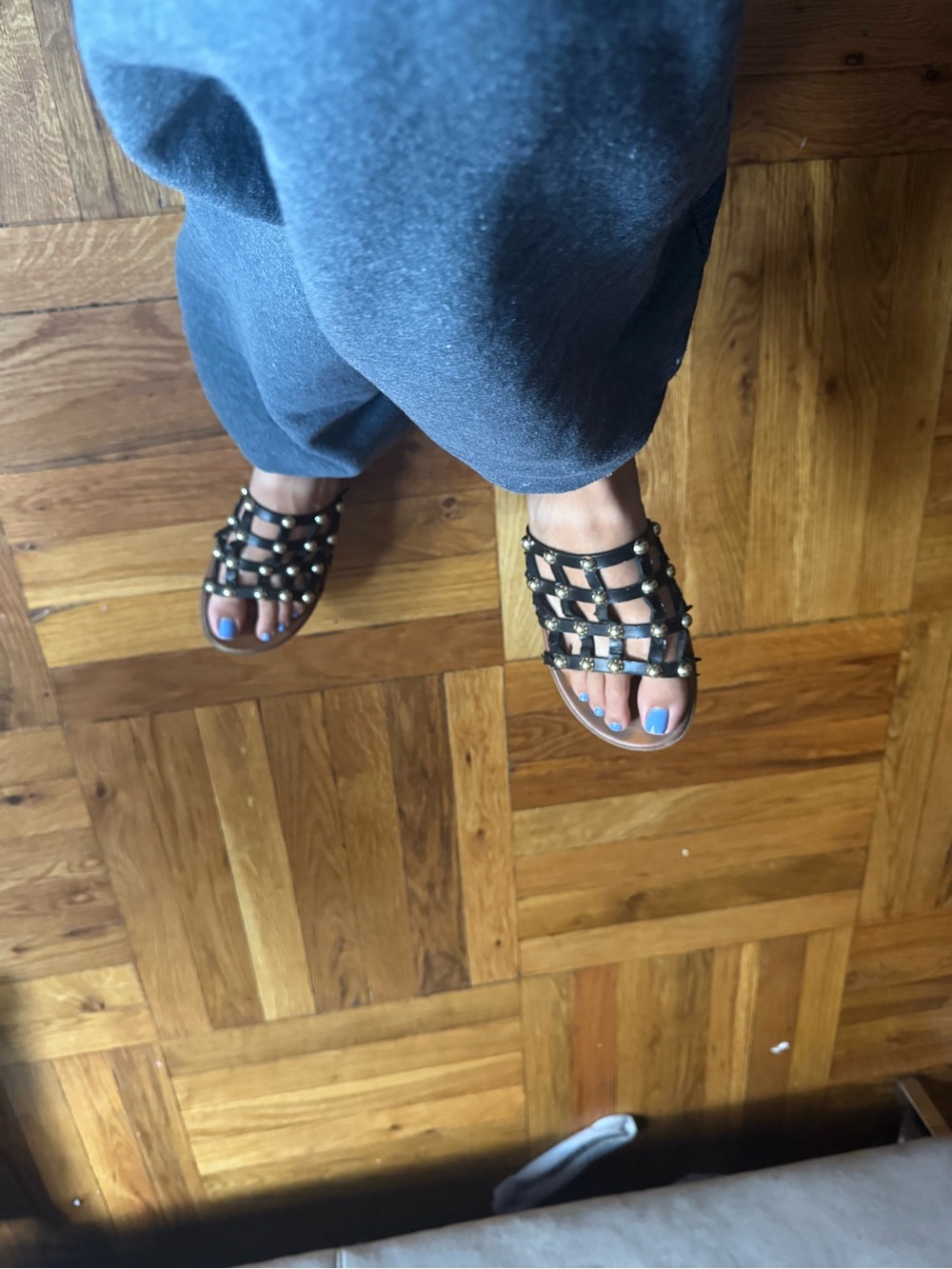 Steve Madden Black Studded Slide Sandals